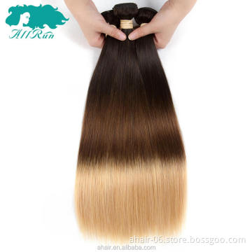 cheap 3 Tone Ombre Color 1B/4/27 Straight Hair Extensions Peruvian Human Hair